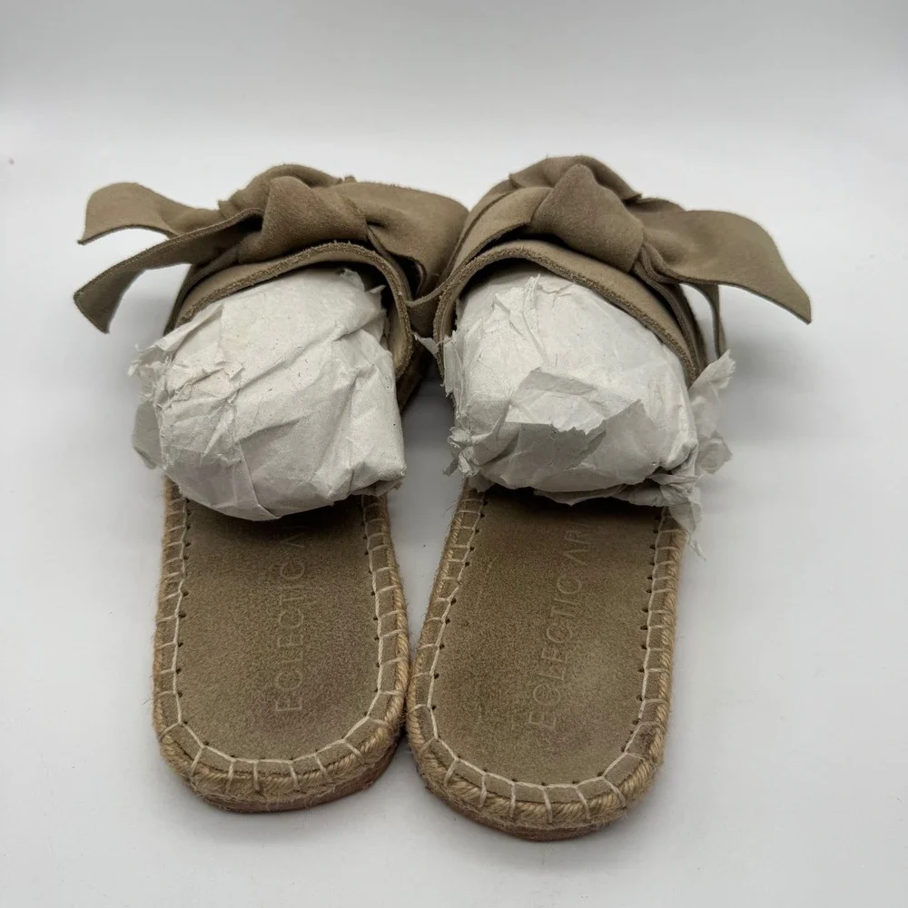 Eclectic Array Sandalia Mujer Maldiva Gamuza‎ Nude Bow Sandal Size 8 Women's